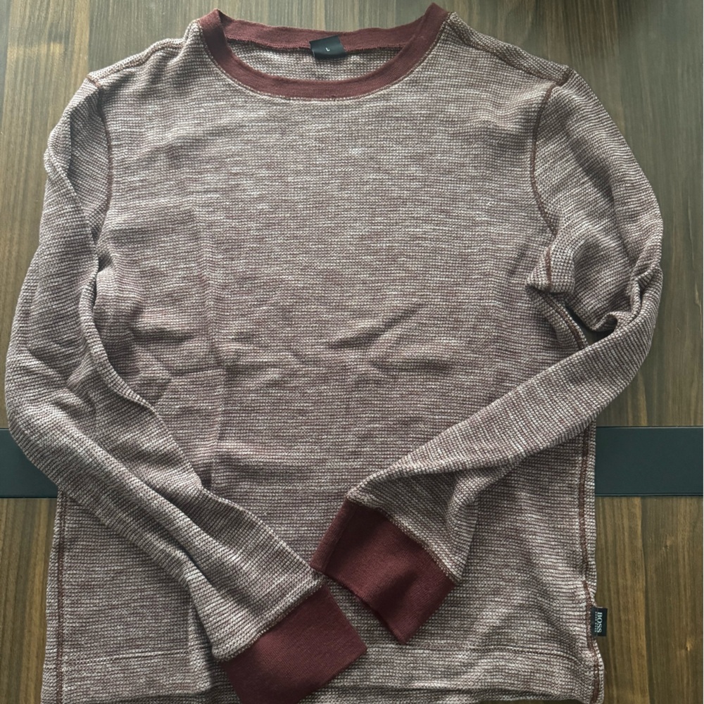 Boss Brown and White Long Sleeve Tee